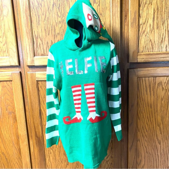 NOBO Sweaters Womens Xl Hooded Ugly Elf Christmas Sweater Poshmark